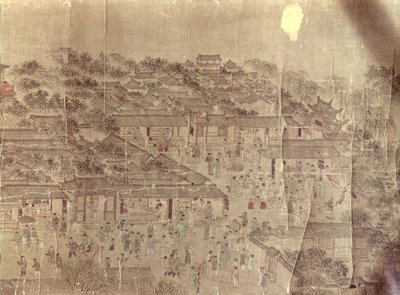 Scena di strada, cinese, Dinastia Ming (1368-1644) da Unbekannt Unbekannt